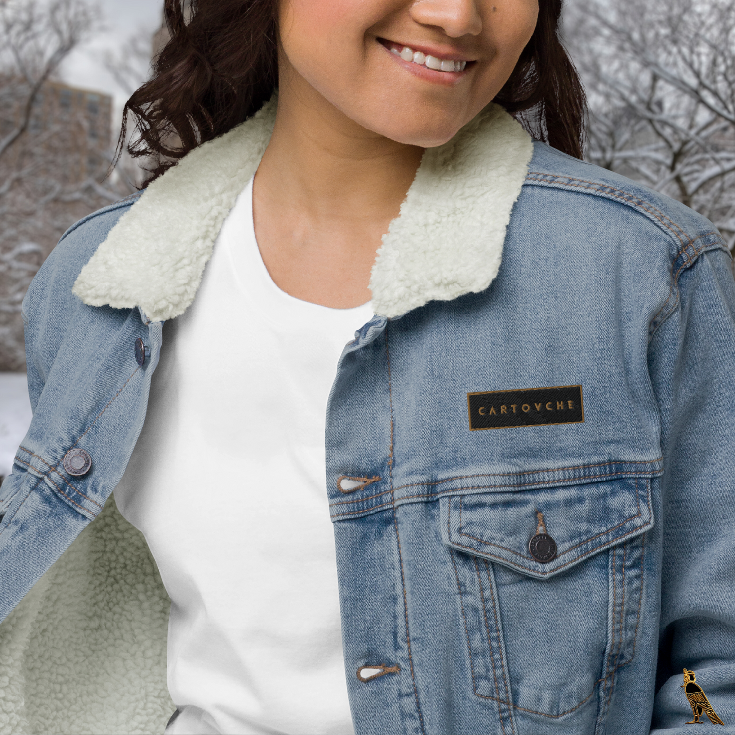 Women's Denim Sherpa Jacket | Blue