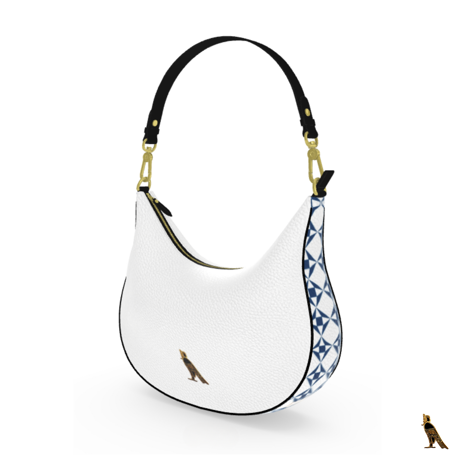 Curve Hobo Bag - White (Horus Logo)