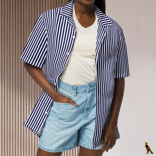 Blue & White Stripe Vacation Shirt