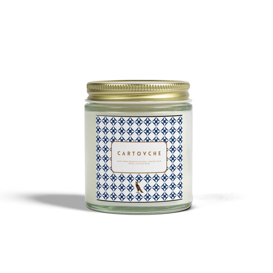 Scented Coconut Apricot Candle (4oz, 9oz) Clear Jar