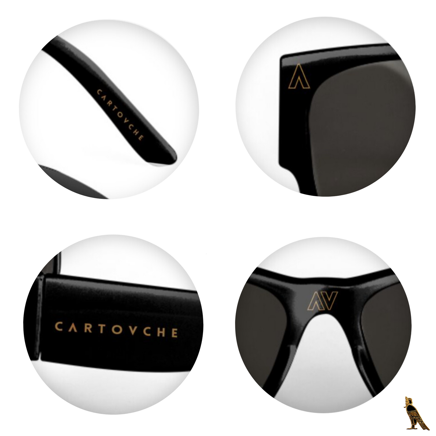 Sunglasses (Black) - Cartouche Logo