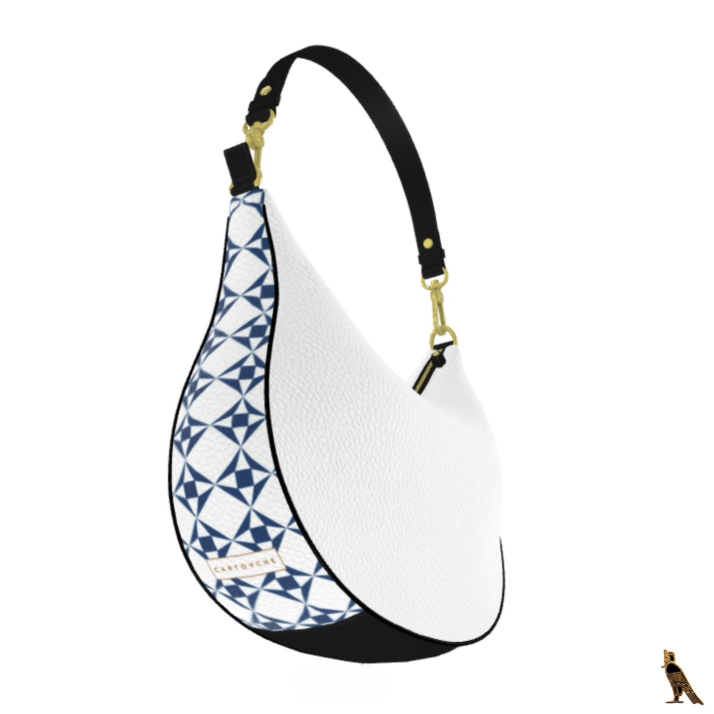 Curve Hobo Bag - White (Horus Logo)