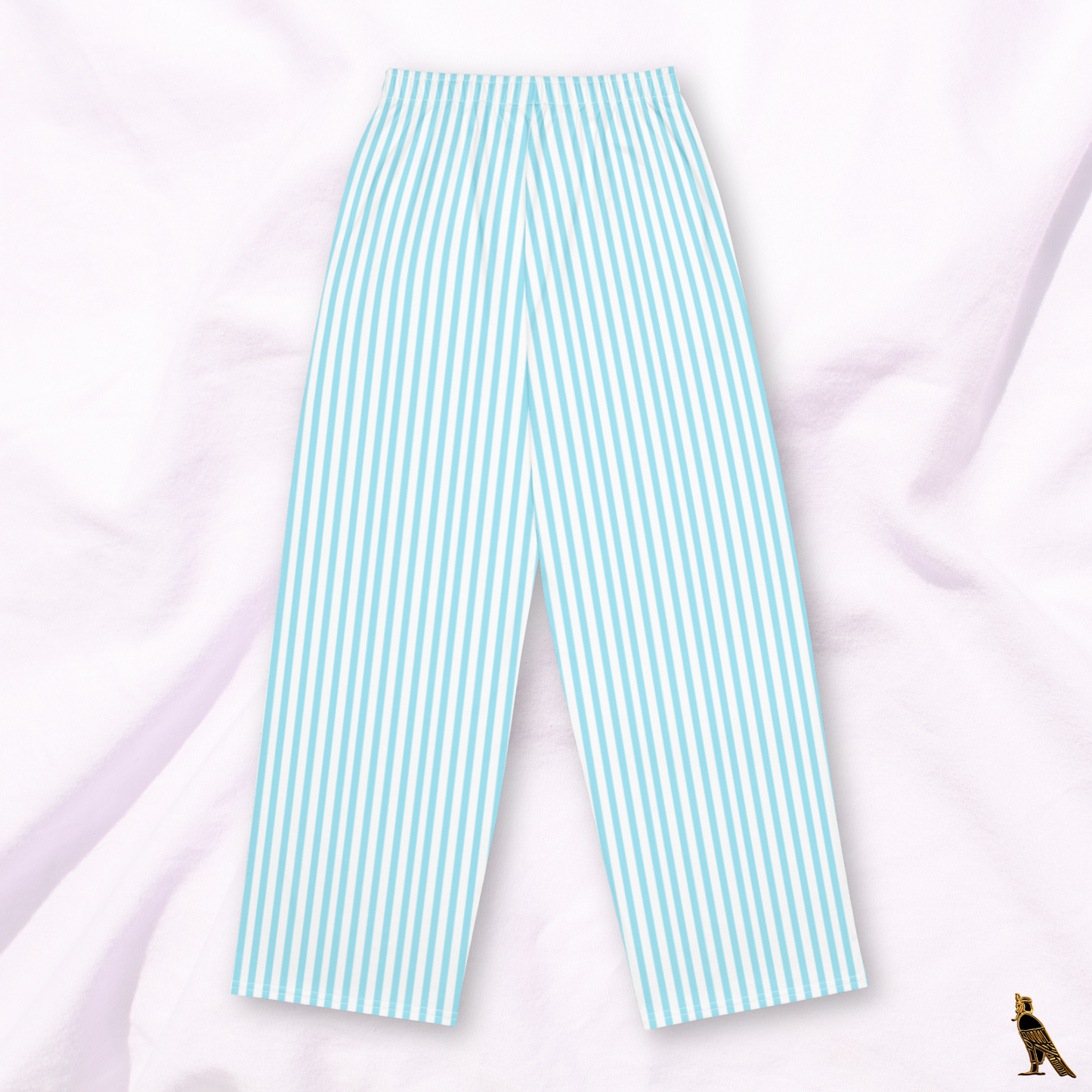 Blue & White Stripe Lounge Pants - 'White Label' Logo | Loungewear