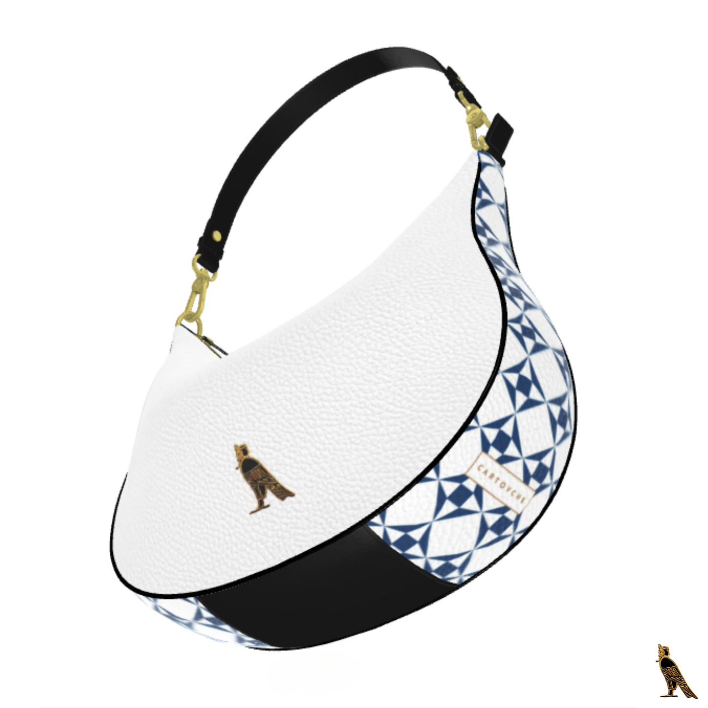 Curve Hobo Bag - White (Horus Logo)