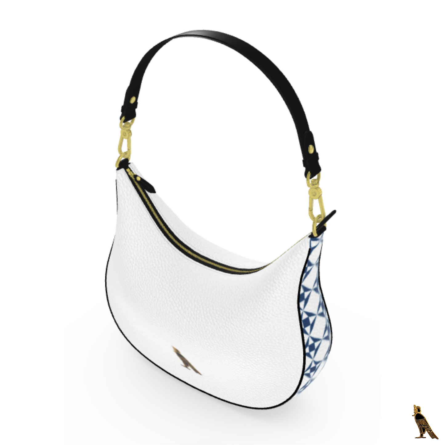 Curve Hobo Bag - White (Horus Logo)