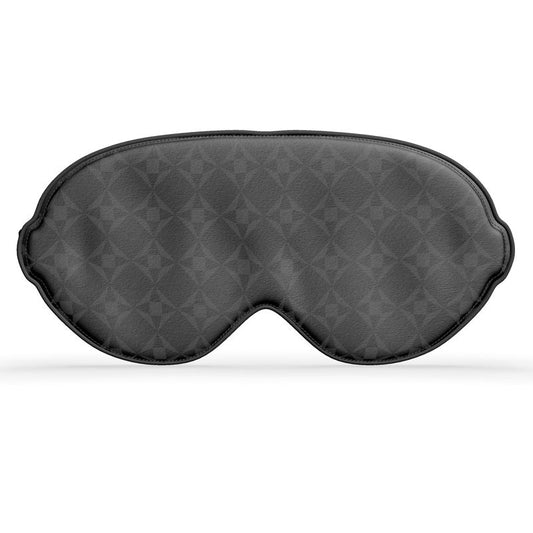 Pure Silk Satin Eye Mask | Black & Grey Geo Pattern