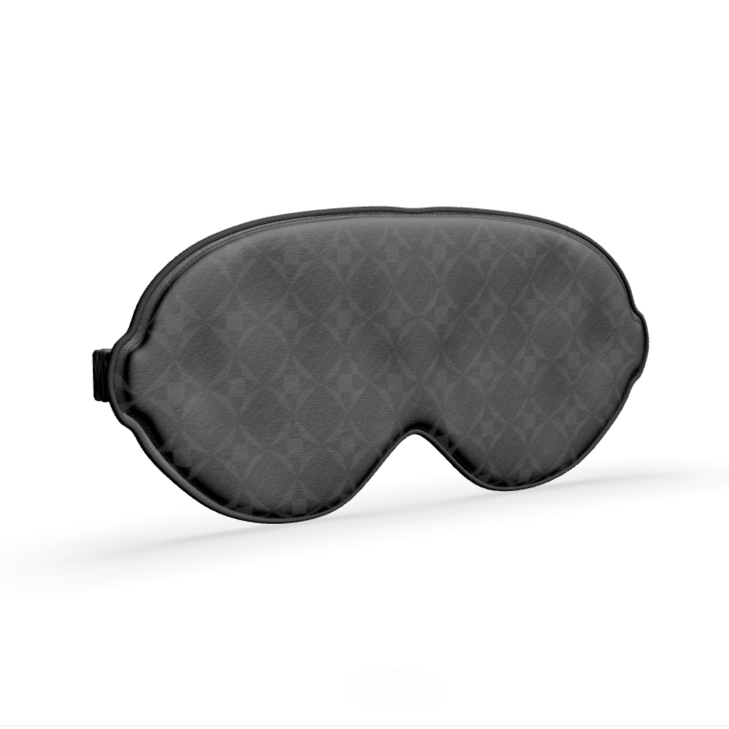 Pure Silk Satin Eye Mask | Black & Grey Geo Pattern