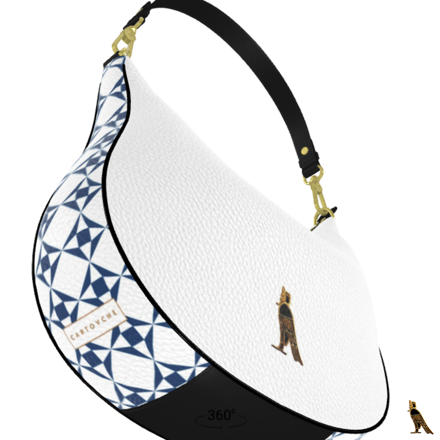 Curve Hobo Bag - White (Horus Logo)