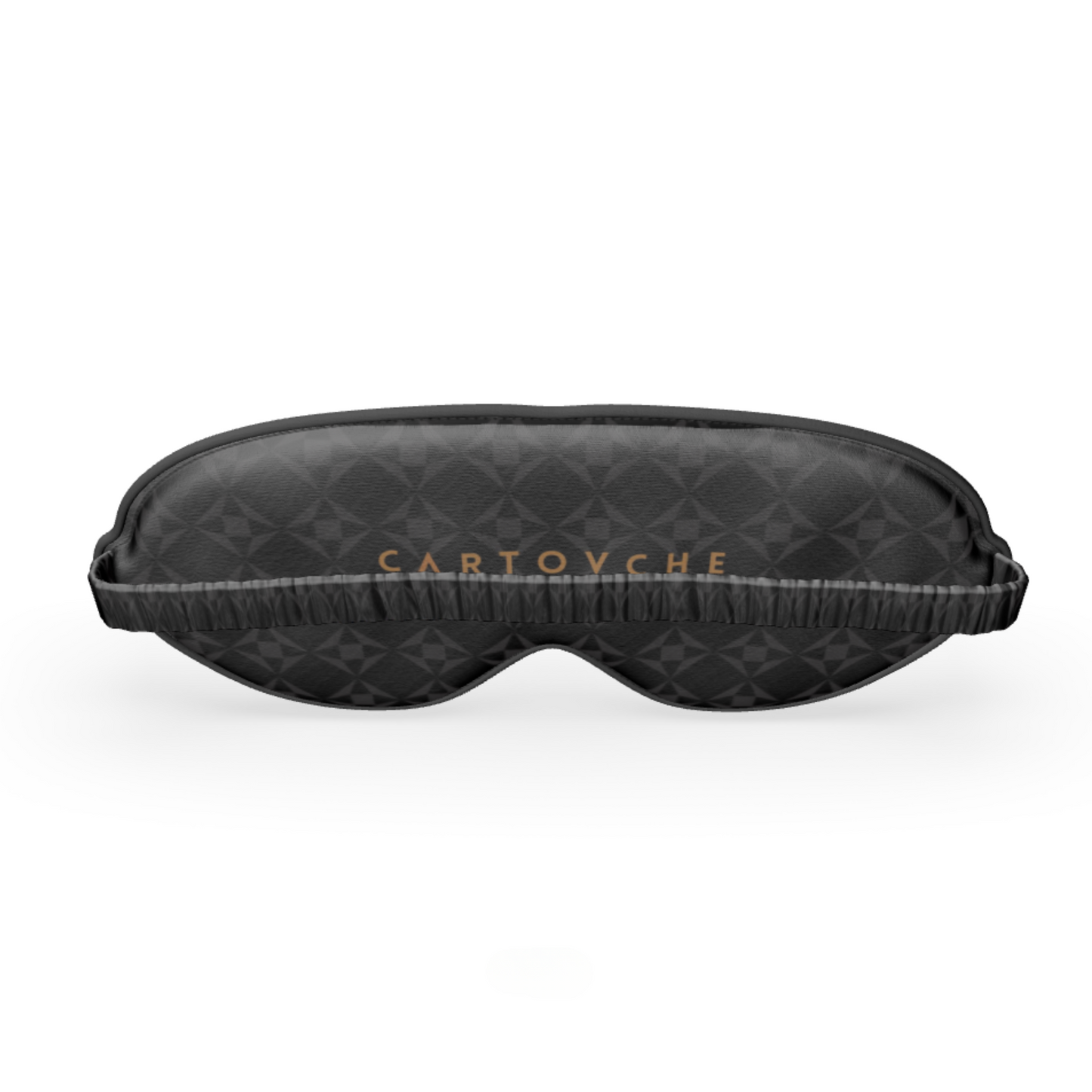 Pure Silk Satin Eye Mask | Black & Grey Geo Pattern