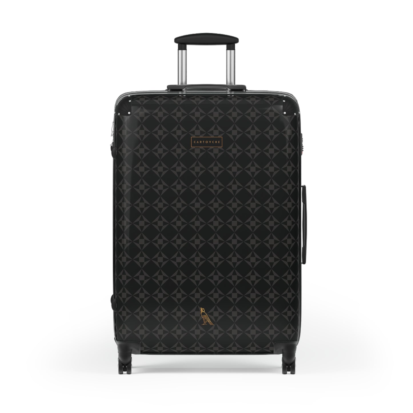 Suitcase | Black with Grey Geo Pattern