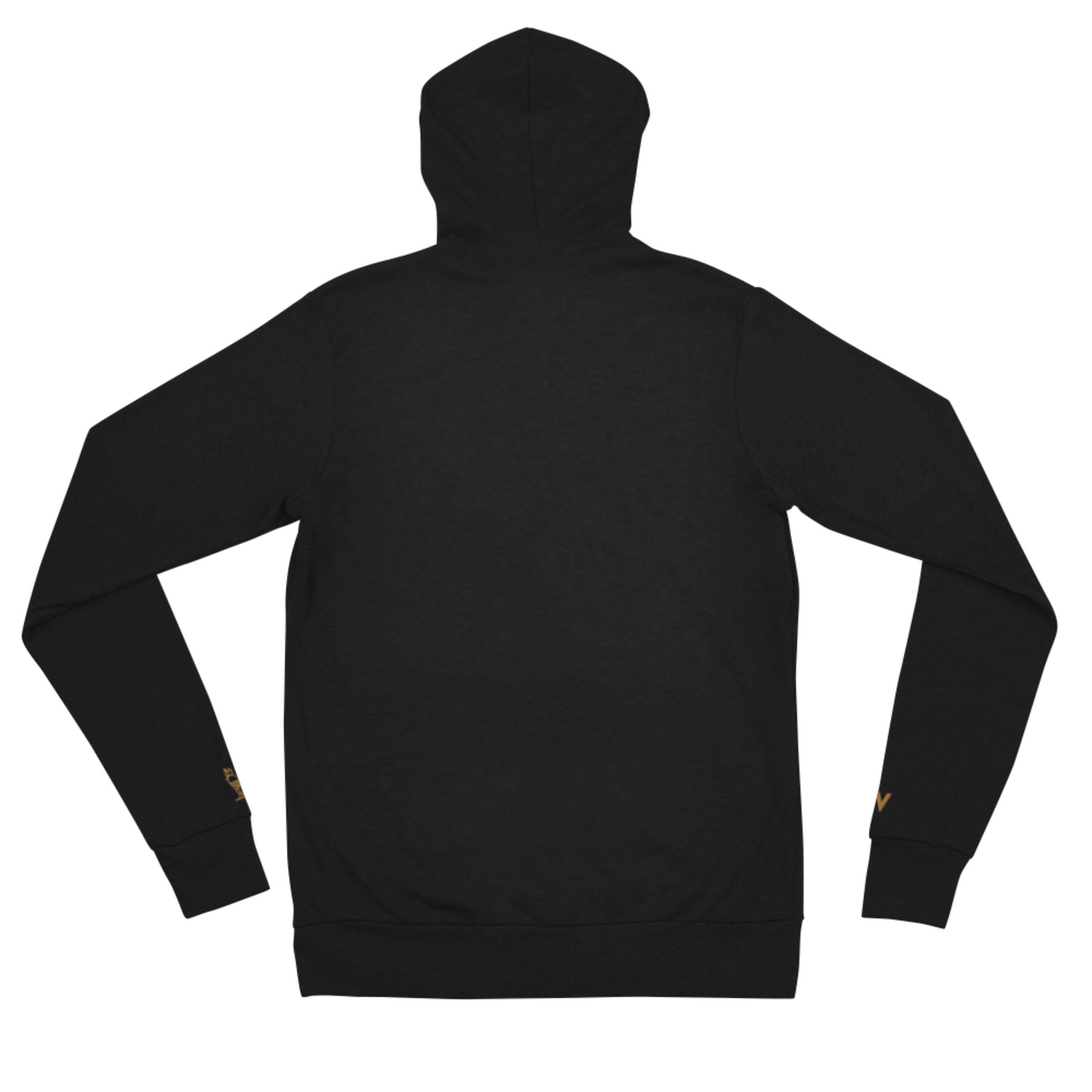 Men's Embroidered Zip-Up Lightweight Hoodie (Solid Triblend Black)