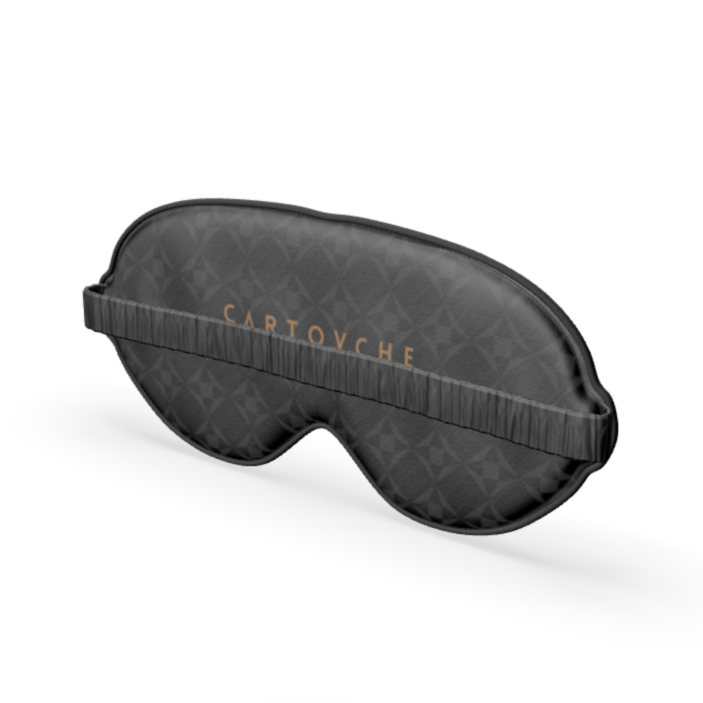 Pure Silk Satin Eye Mask | Black & Grey Geo Pattern