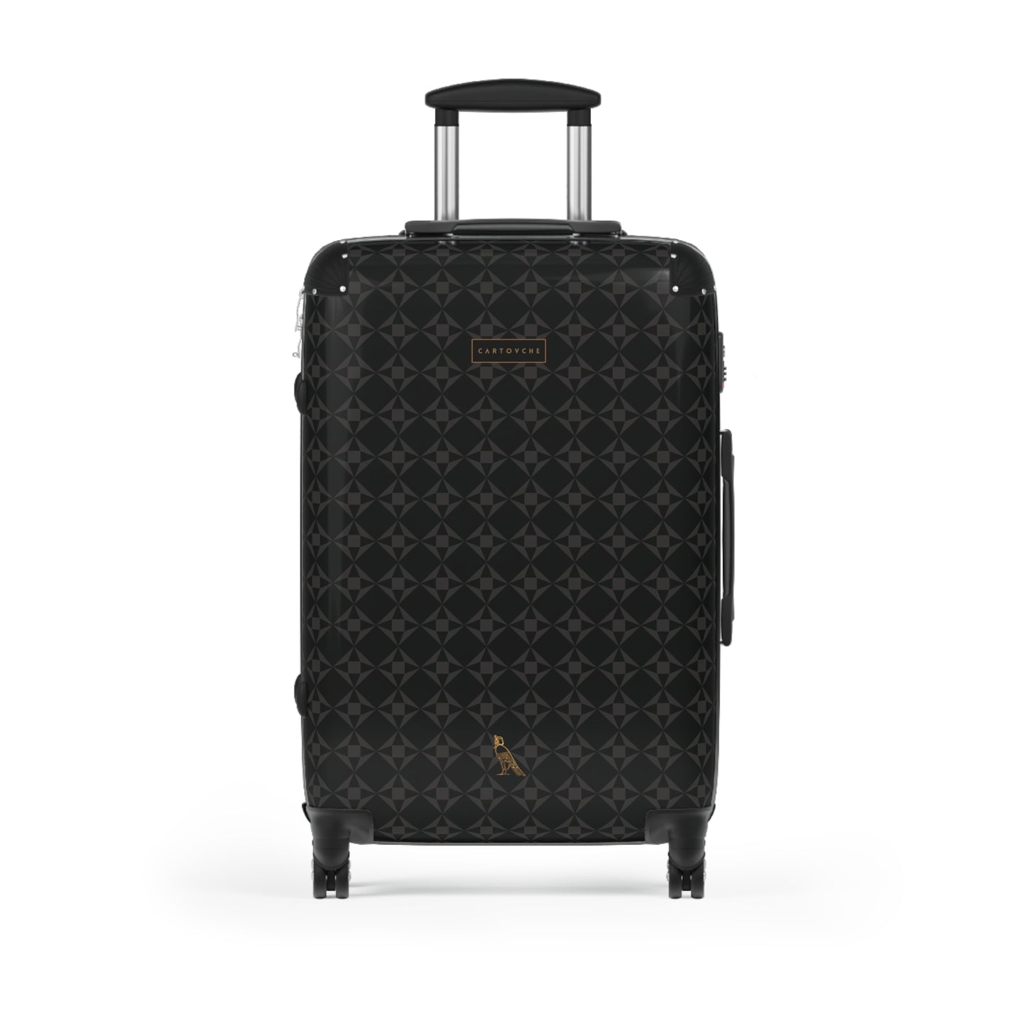 Suitcase | Black with Grey Geo Pattern