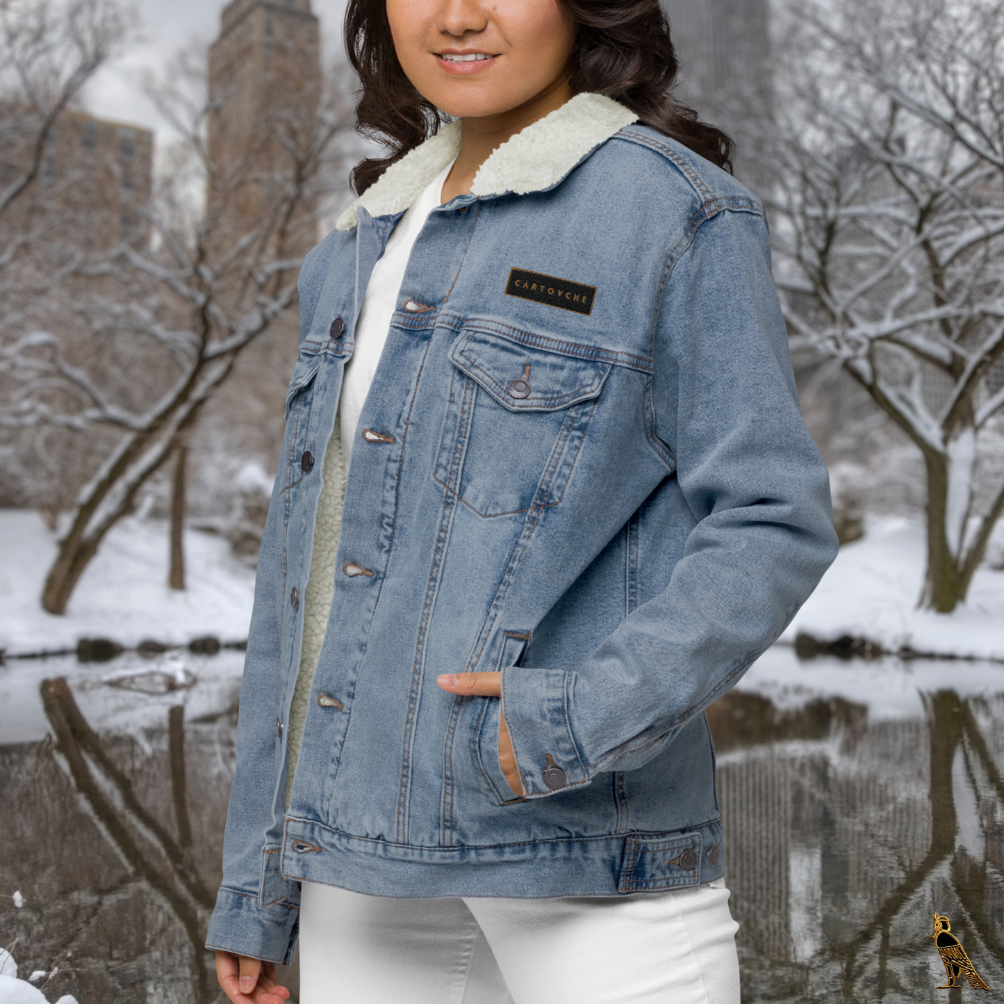 Women's Denim Sherpa Jacket | Blue