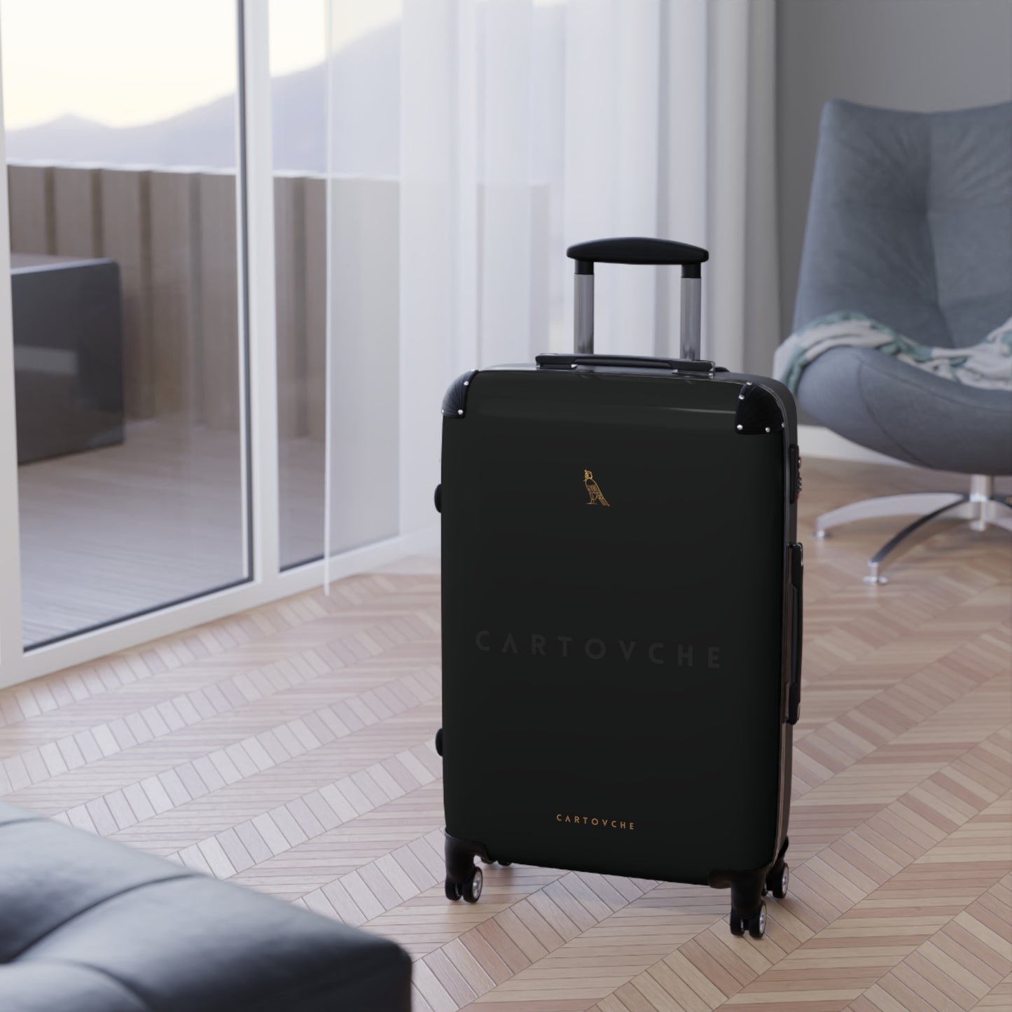 Suitcase | Black (Horizontal Cartouche Logo)