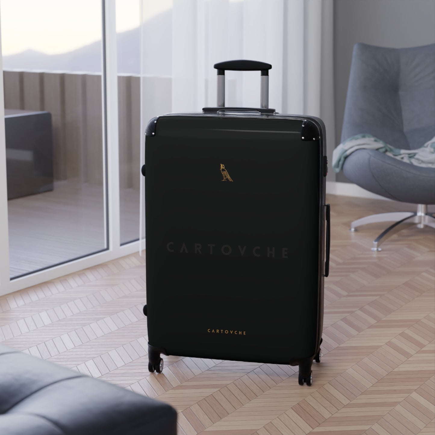 Suitcase | Black (Horizontal Cartouche Logo)