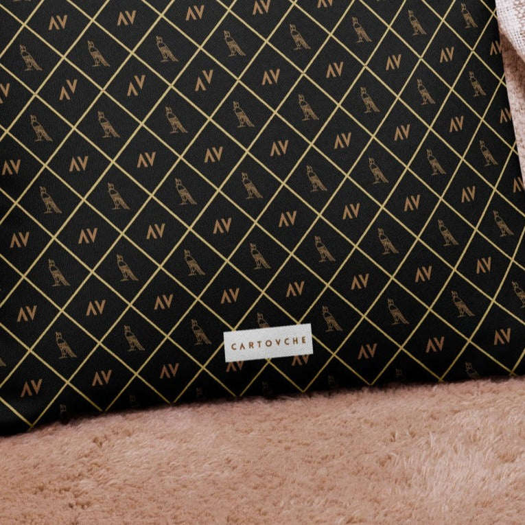 'Gold Cartouche Diamonds' Cushion