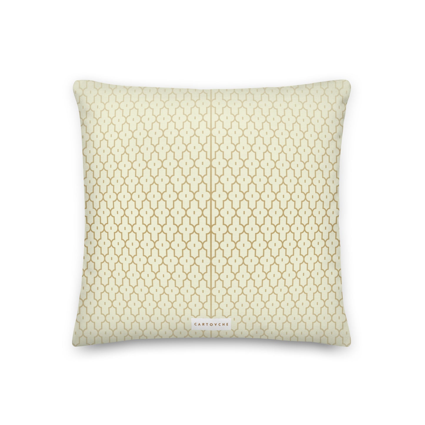 'Gold Egyptian Geometry' Cushion (Beige)