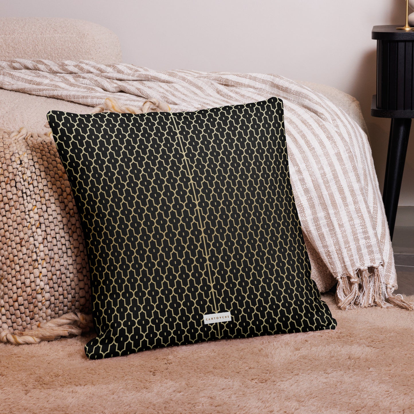 'Gold Egyptian Geometry' Cushion