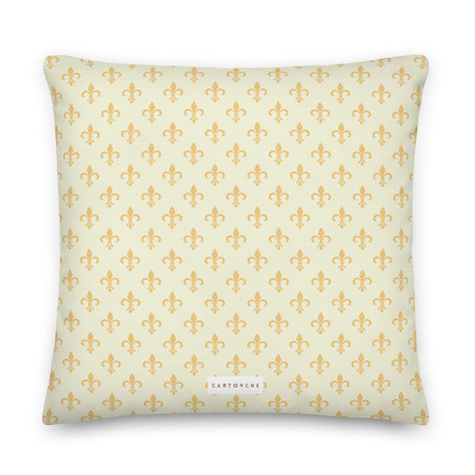 'Gold Fleur-de-lis' Cushion (Beige)