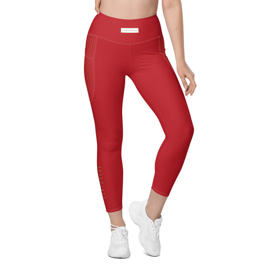 Women's Leggings with Pockets (Red)