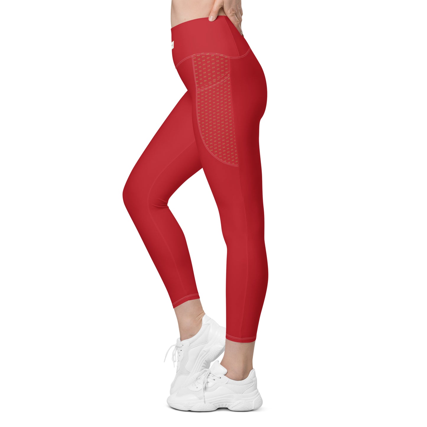 Women's Leggings with Pockets (Red)