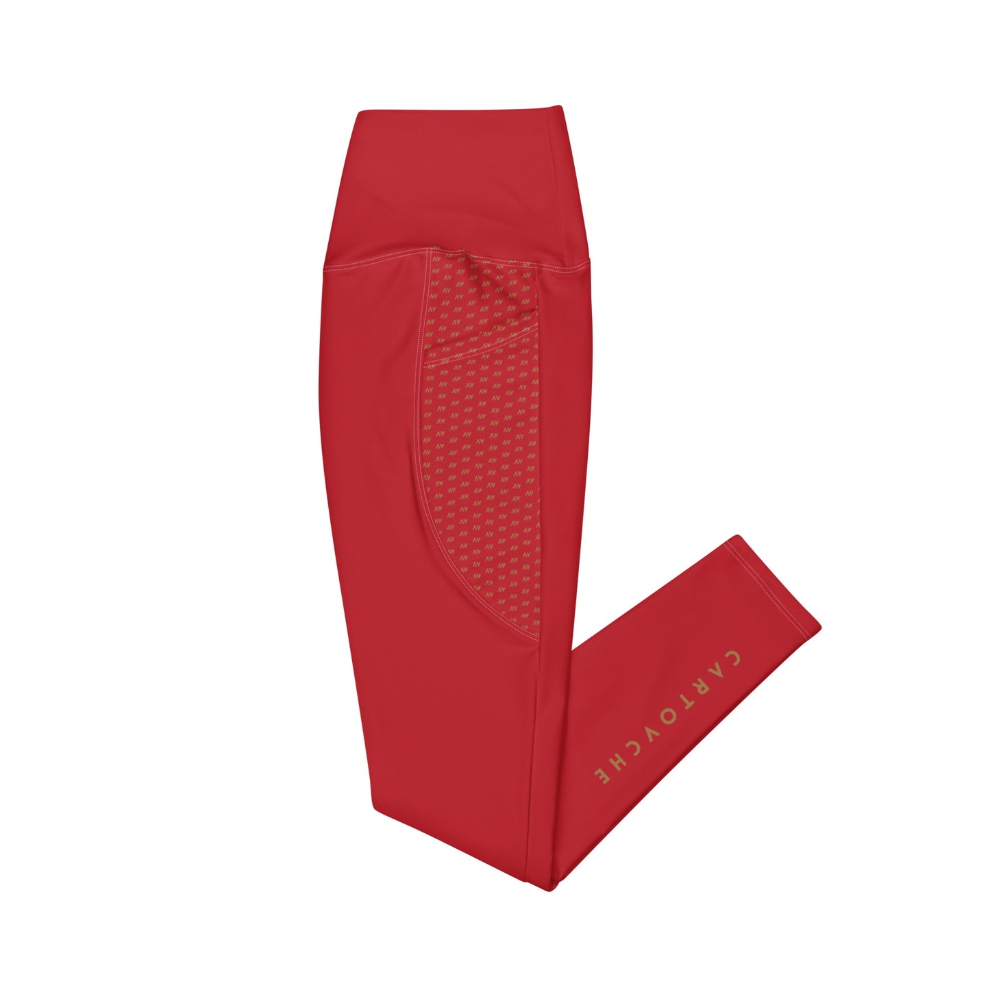 Women's Leggings with Pockets (Red)