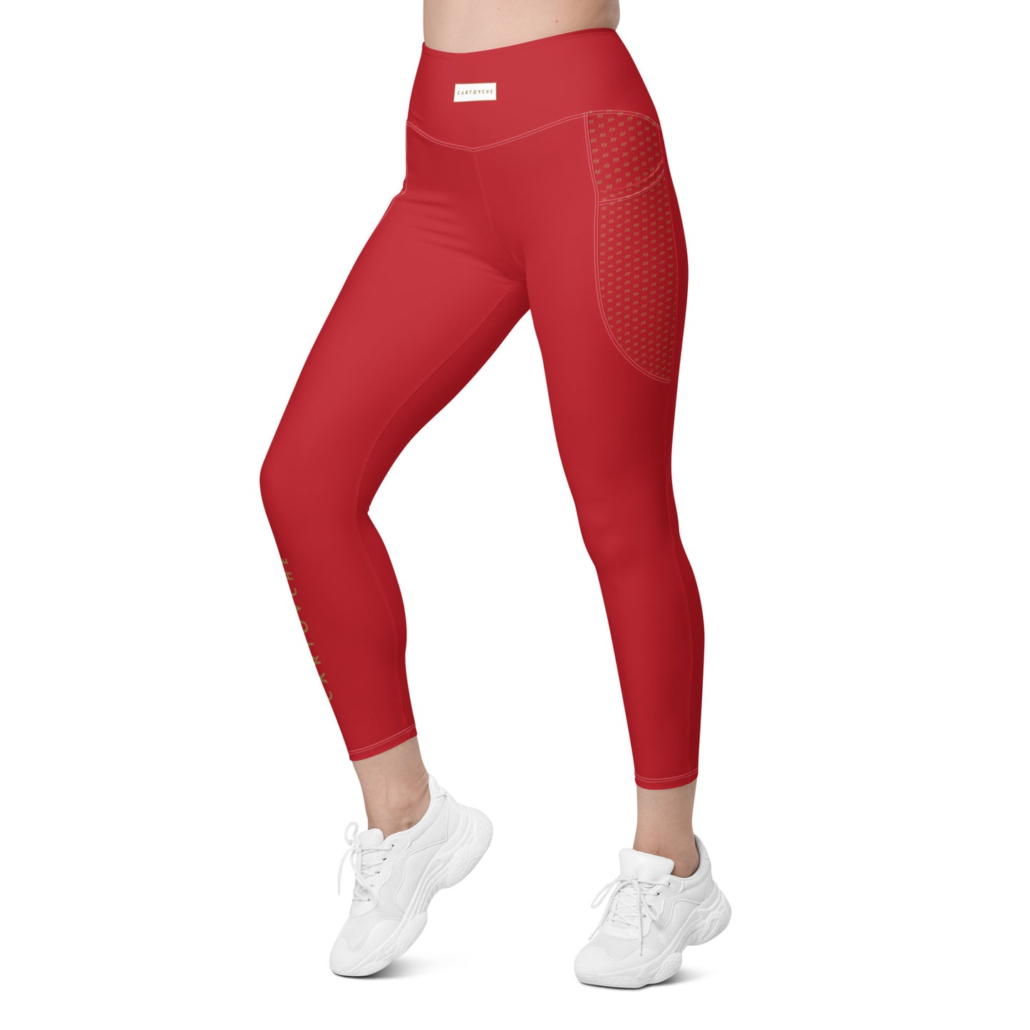 Women's Leggings with Pockets (Red)