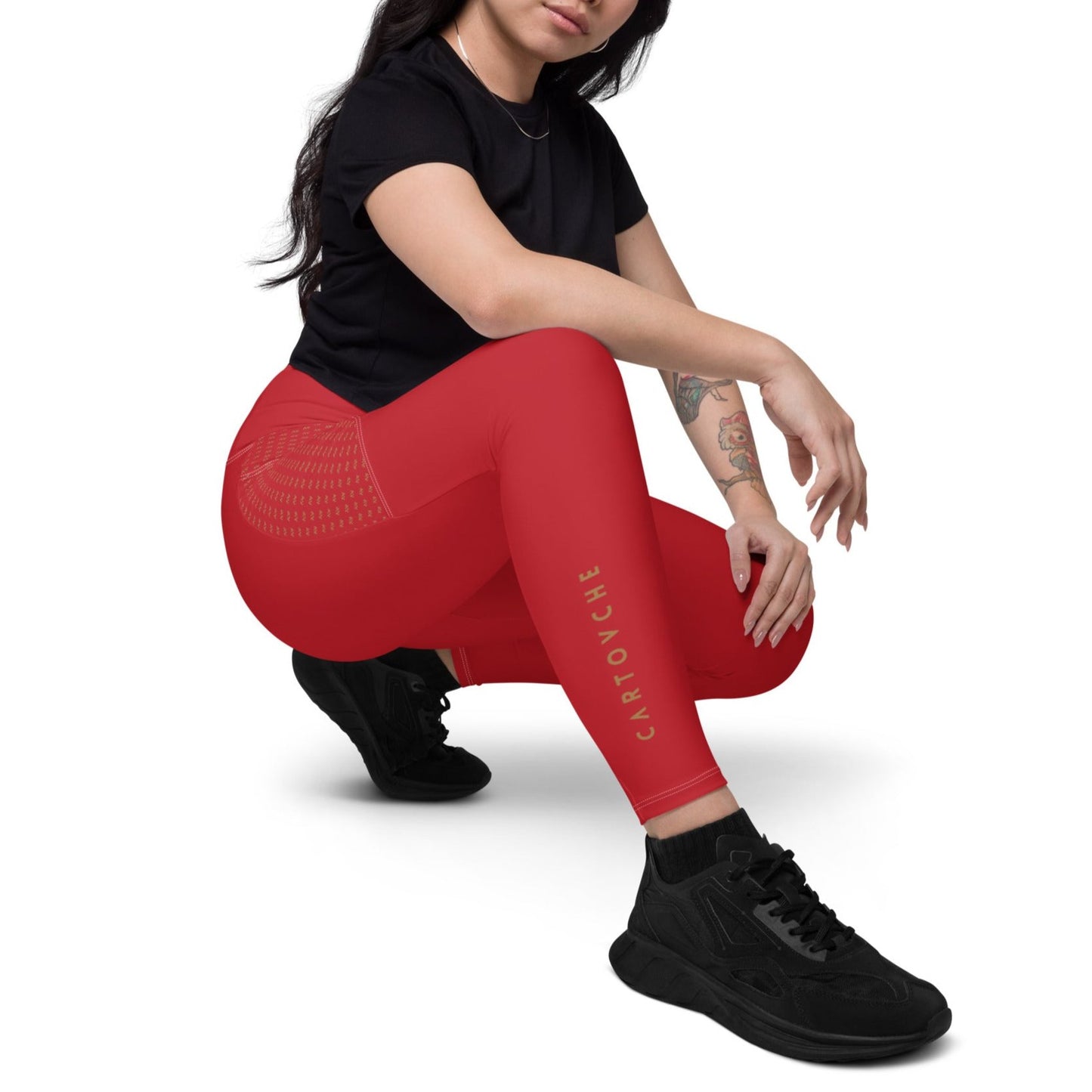 Women's Leggings with Pockets (Red)