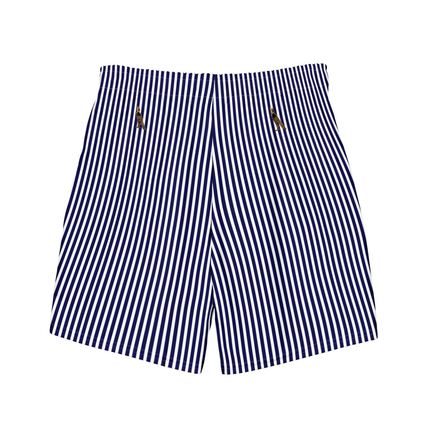 Men's Swim Trunks - White Label Logo (Blue & White Stripe)