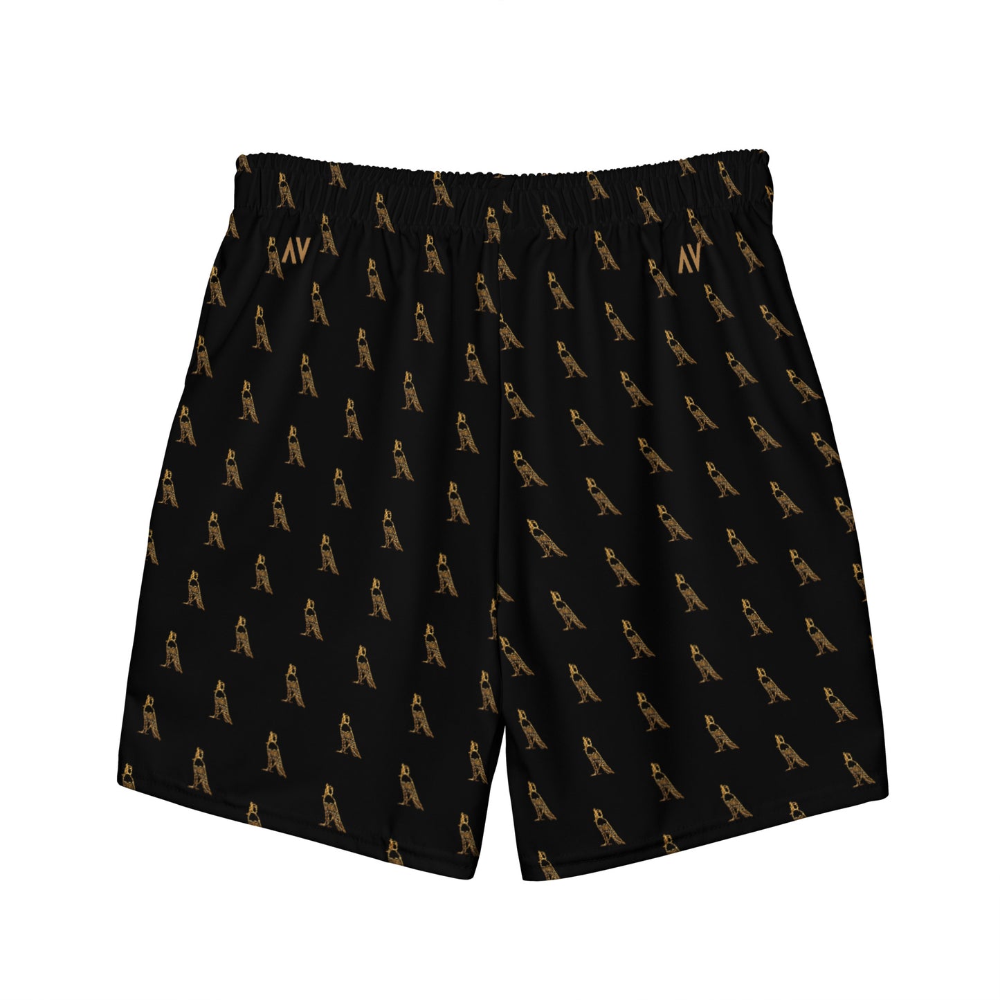 Men's Swim Trunks - All-over Horus Logo (Black)