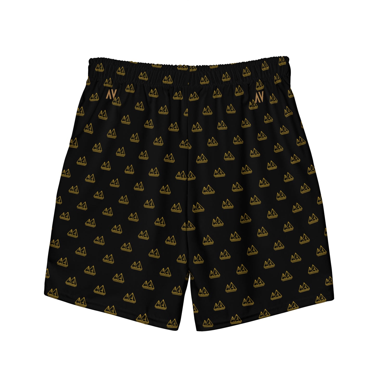 Men's Swim Trunks - All-over Pyramid Logo (Black)