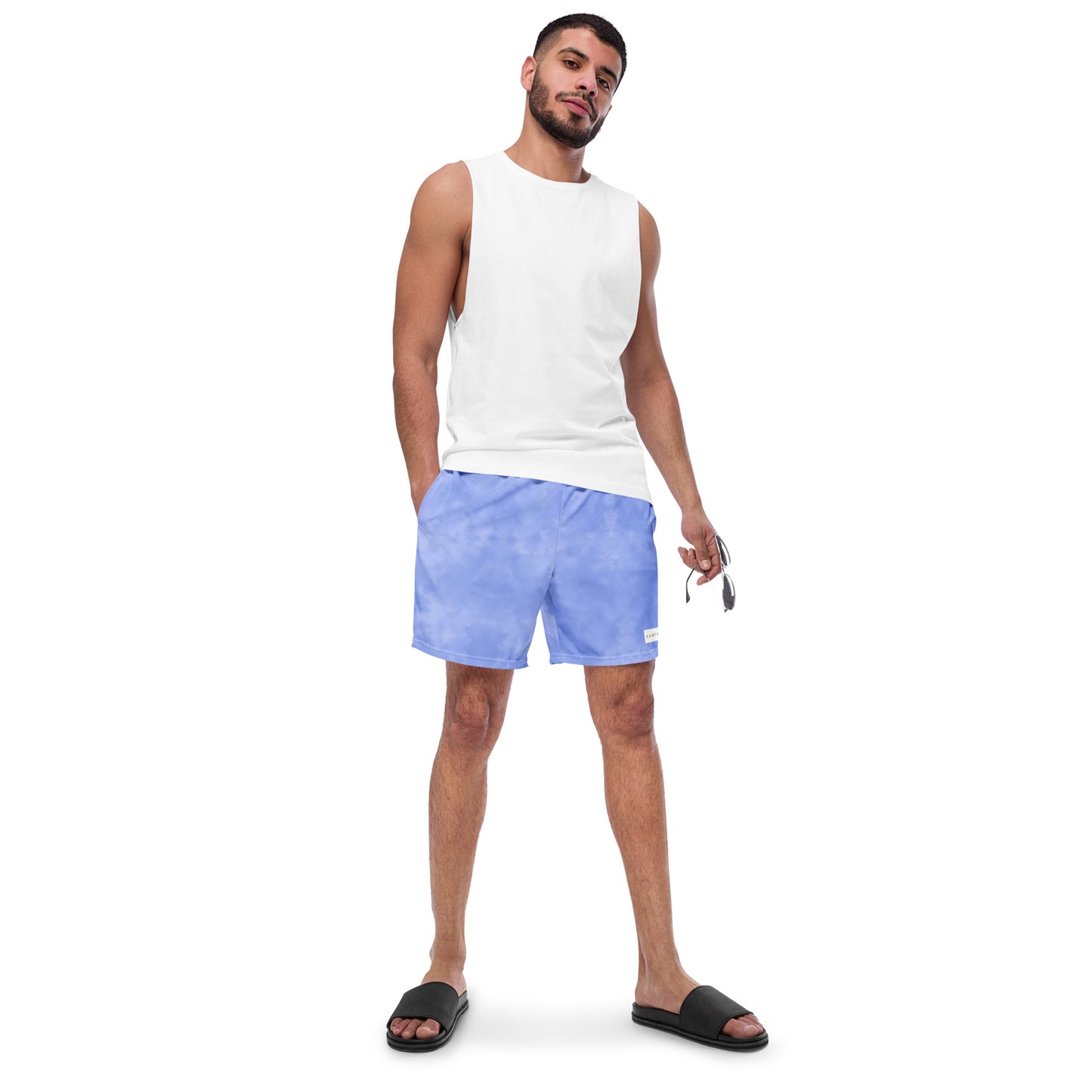 Men's Swim Trunks - Cartouche Badge (Blue Wash)