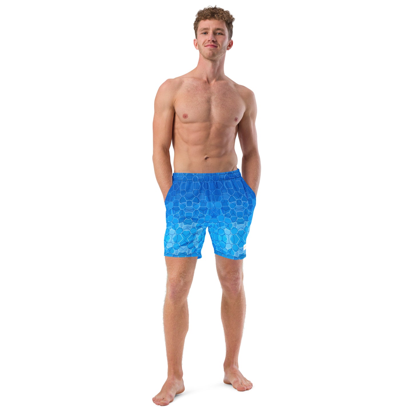 Men's Swim Trunks - Cartouche Badge (Shallow Water Blue)