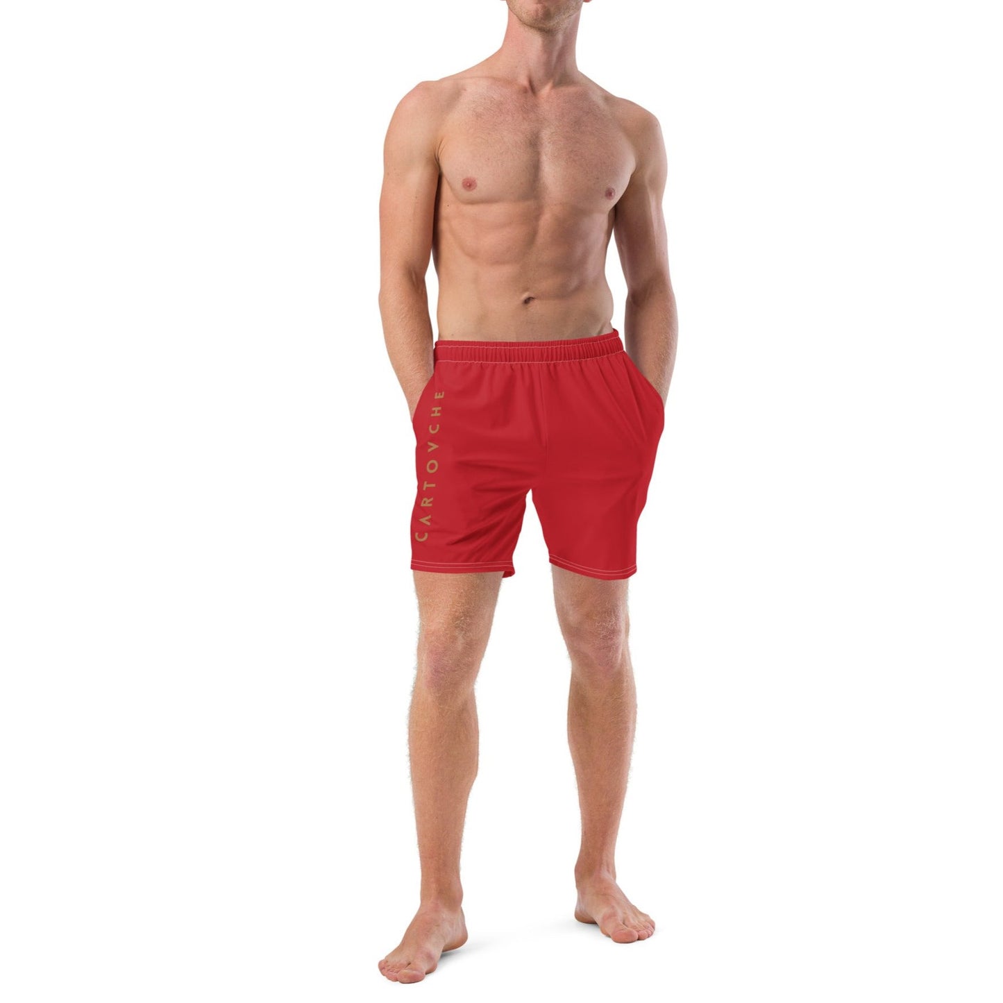 Men's Swim Trunks - Cartouche Logo (Red)