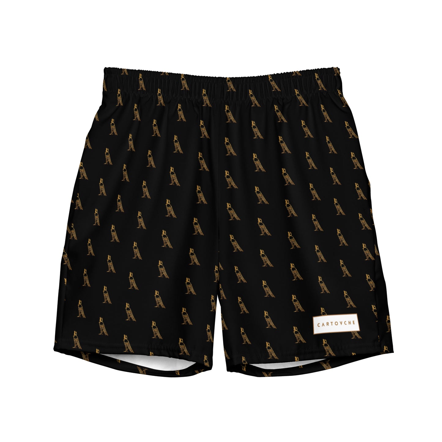 Men's Swim Trunks - All-over Horus Logo (Black)