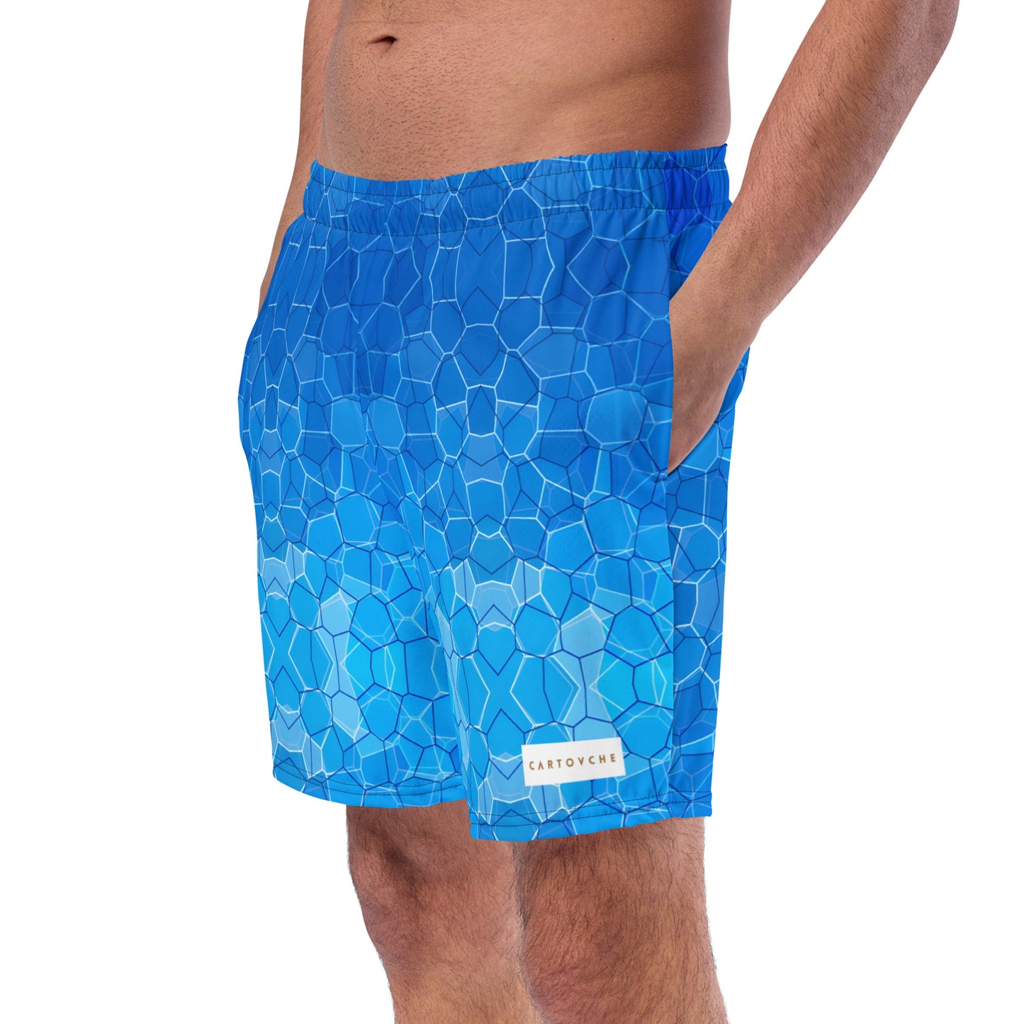 Men's Swim Trunks - Cartouche Badge (Shallow Water Blue)