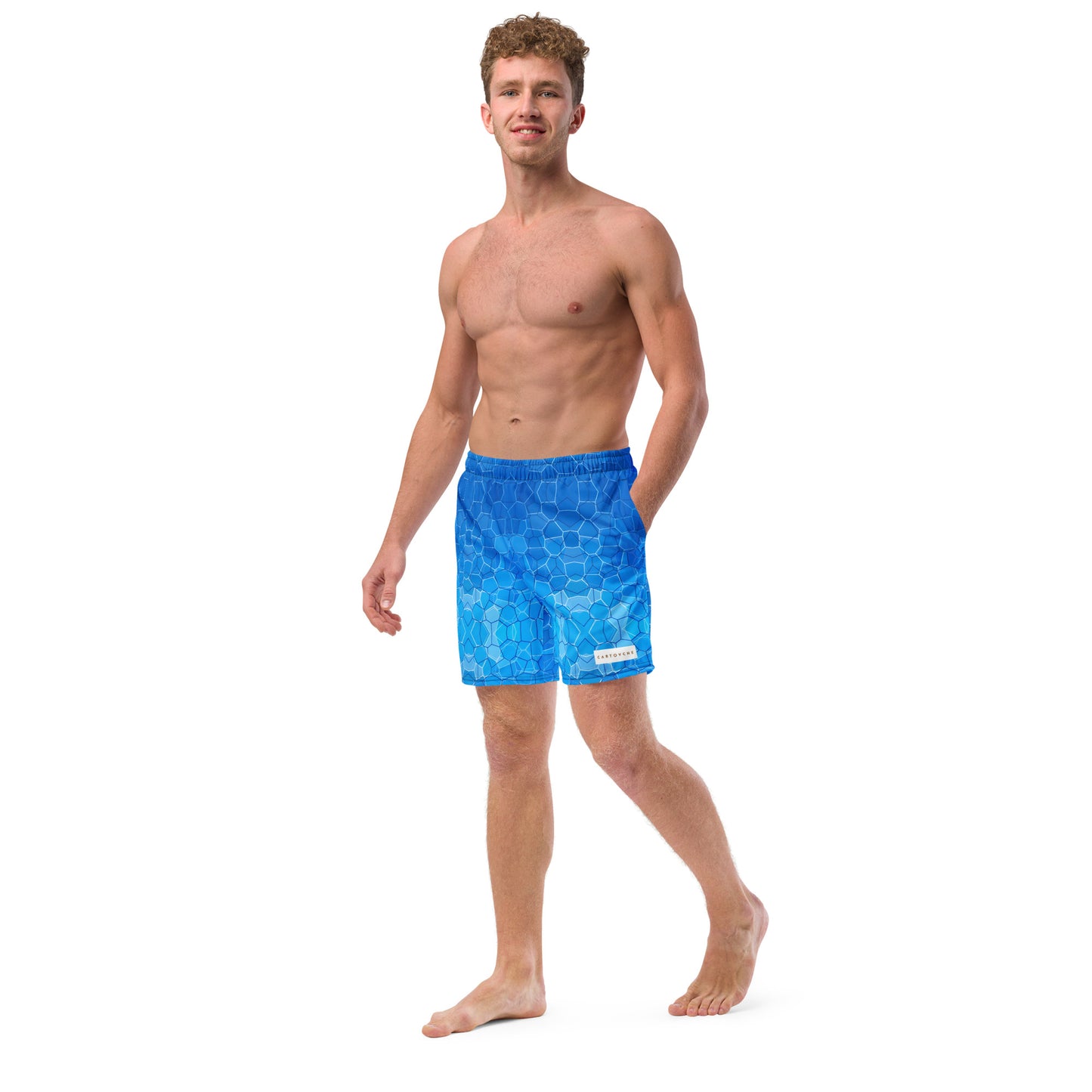 Men's Swim Trunks - Cartouche Badge (Shallow Water Blue)