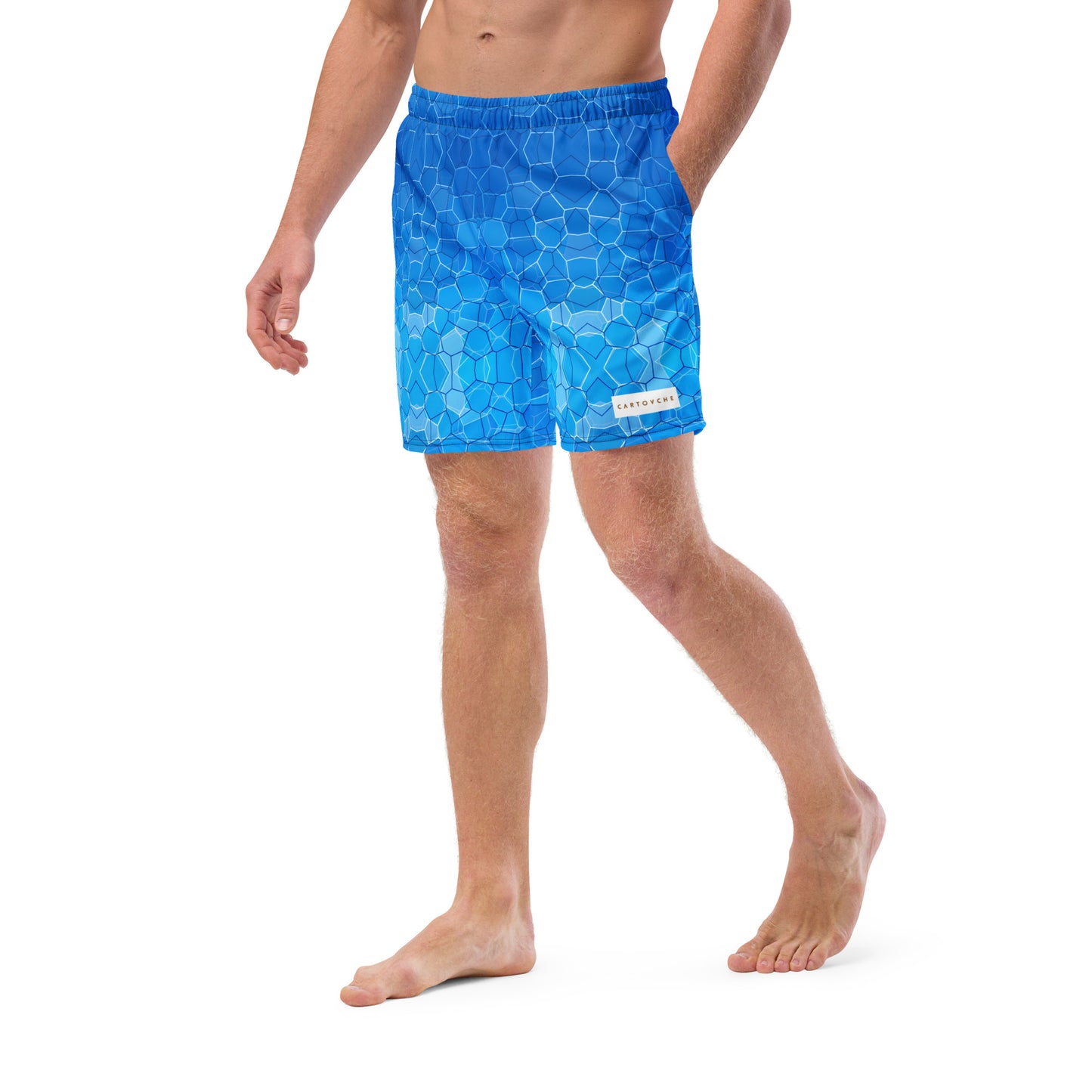 Men's Swim Trunks - Cartouche Badge (Shallow Water Blue)