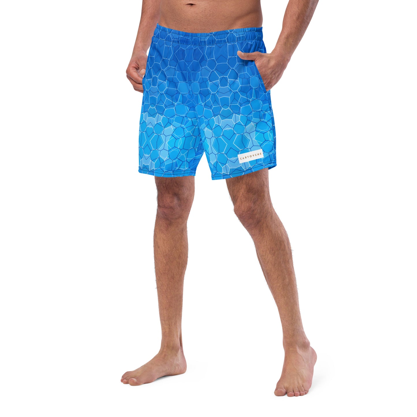 Men's Swim Trunks - Cartouche Badge (Shallow Water Blue)