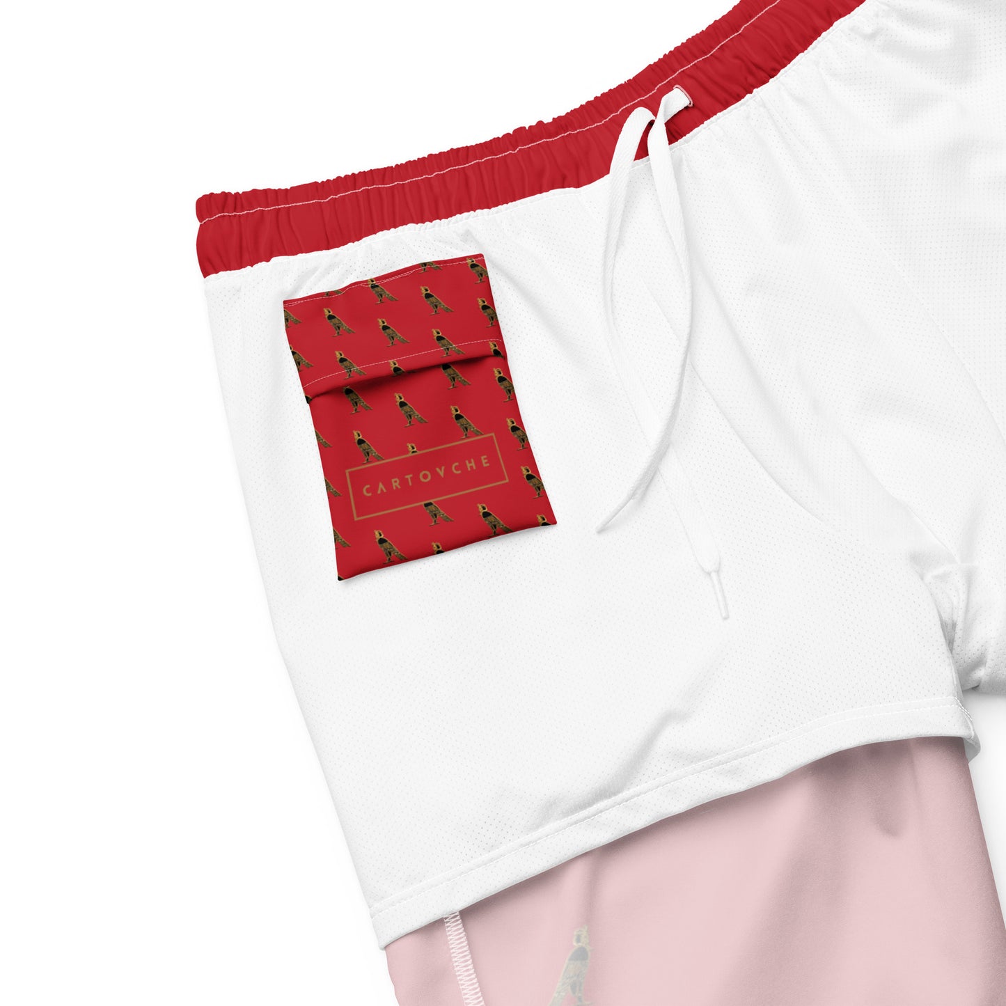 Men's Swim Trunks - Cartouche Logo (Red)