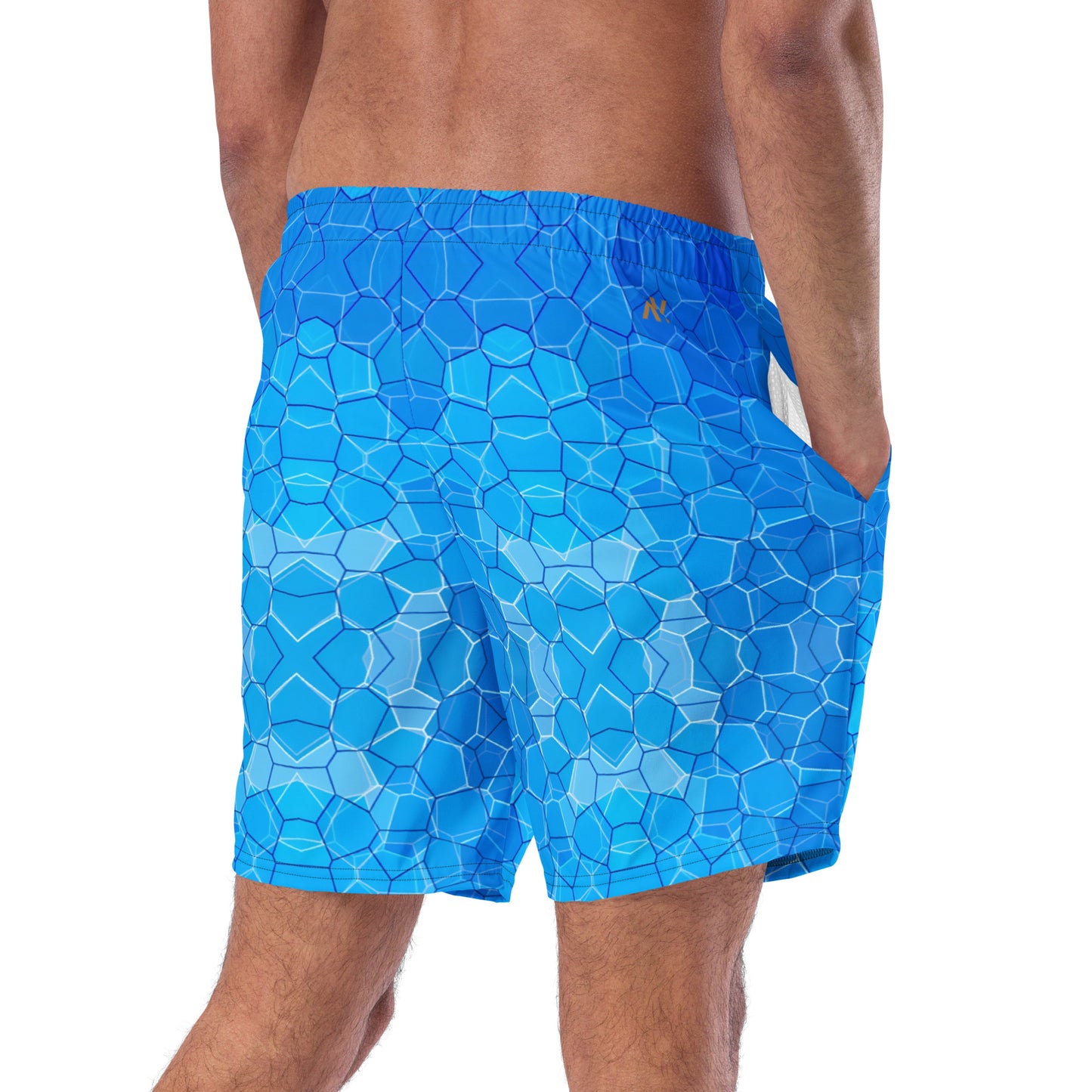 Men's Swim Trunks - Cartouche Badge (Shallow Water Blue)