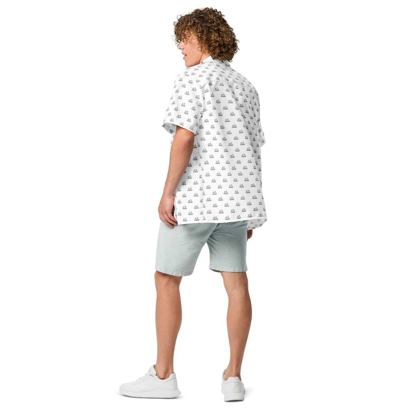 Black Pyramid Icons Pattern | Vacation Shirt (White)