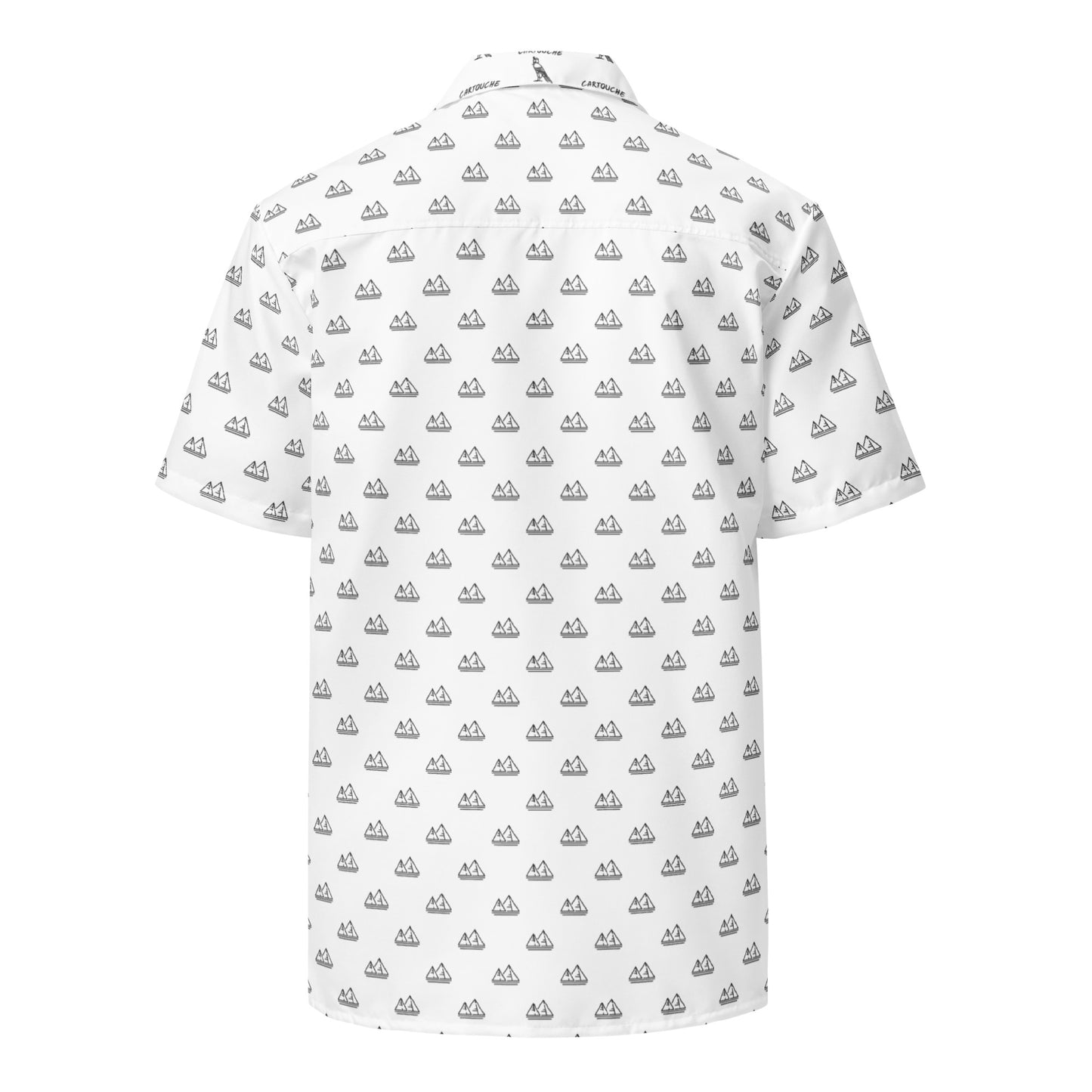 Black Pyramid Icons Pattern | Vacation Shirt (White)