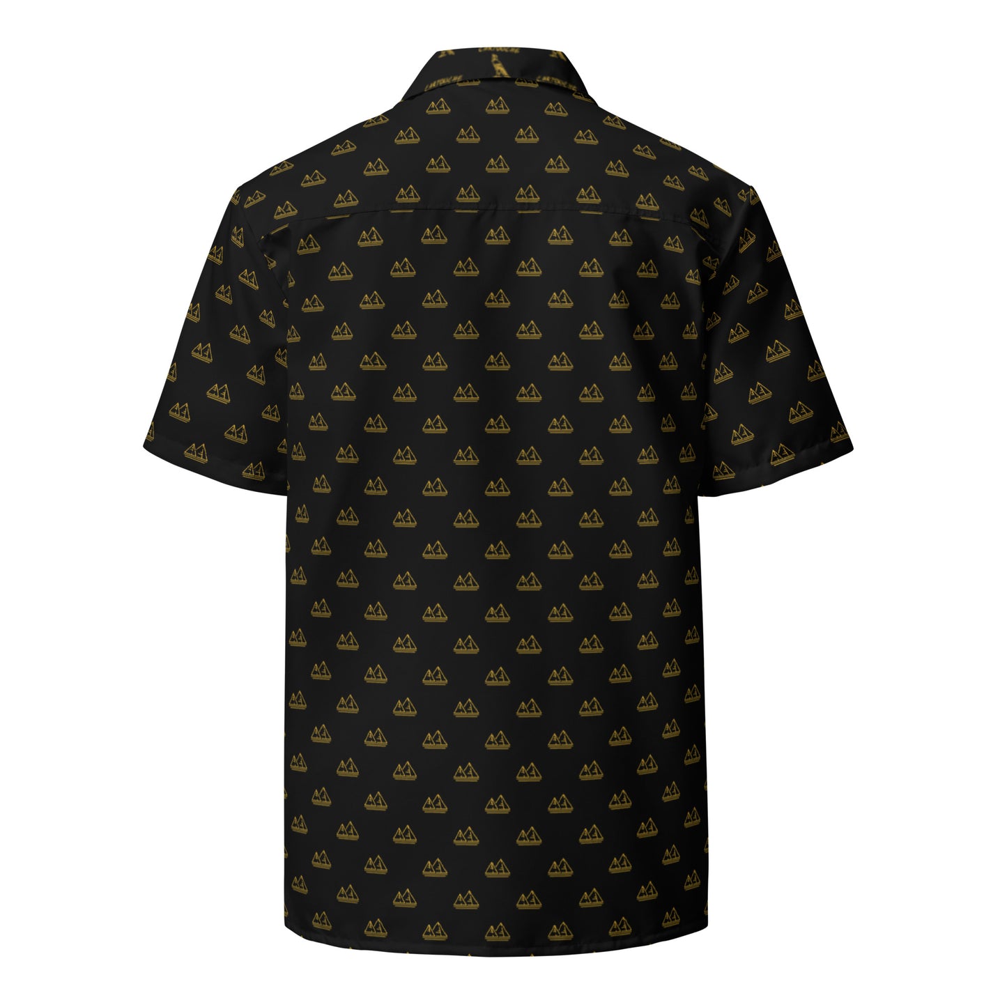 Gold Pyramid Icons Pattern | Vacation Shirt (Black)