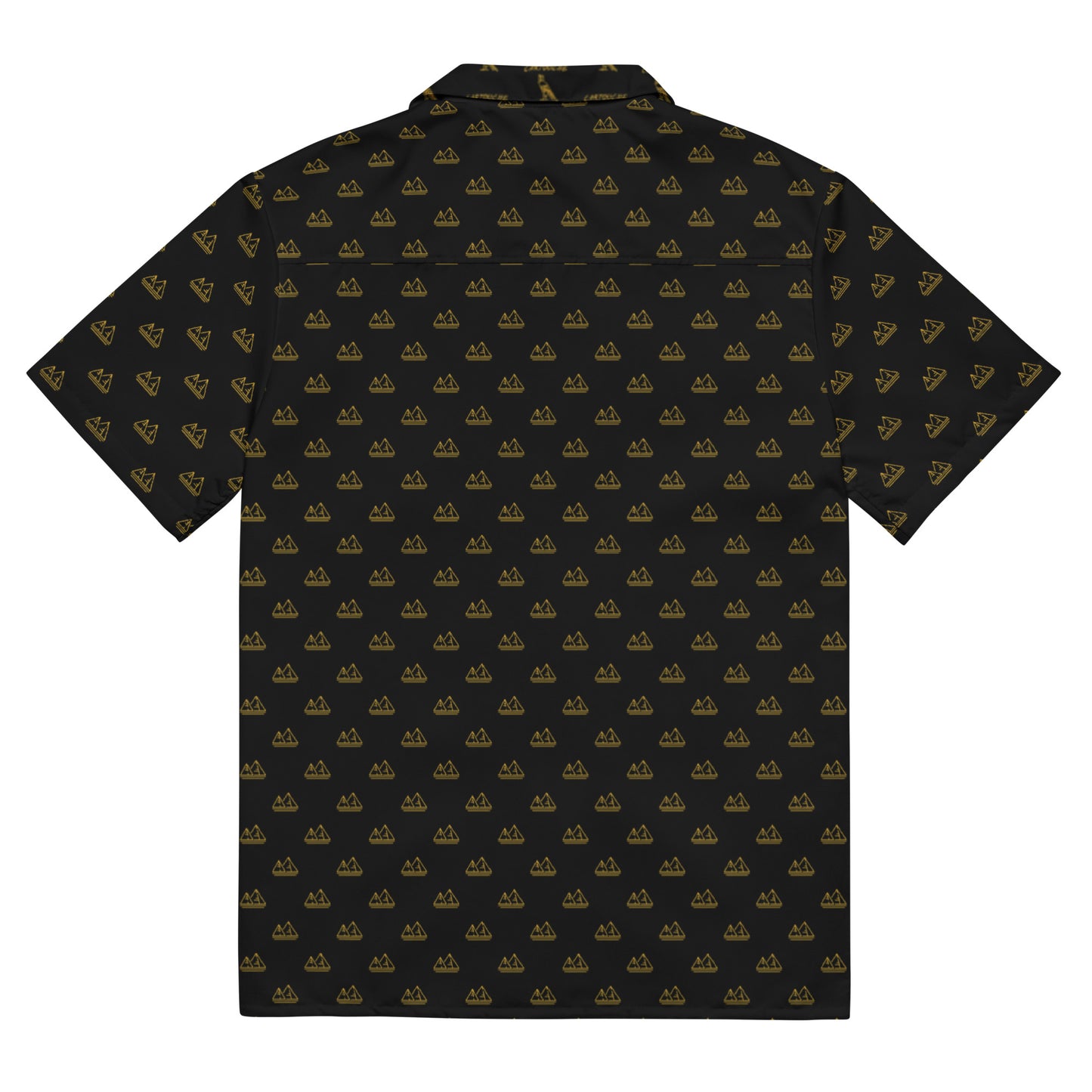 Gold Pyramid Icons Pattern | Vacation Shirt (Black)