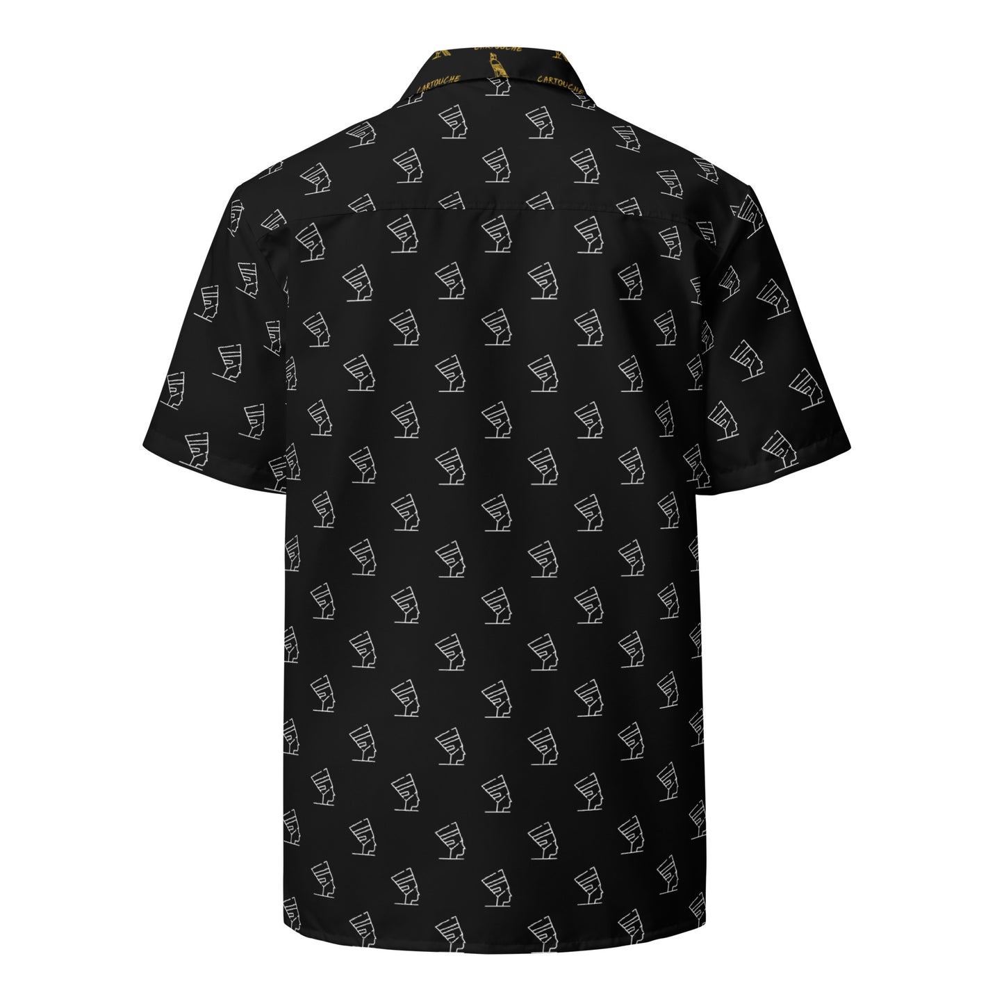 White Cleopatra Icons Pattern | Vacation Shirt (Black)