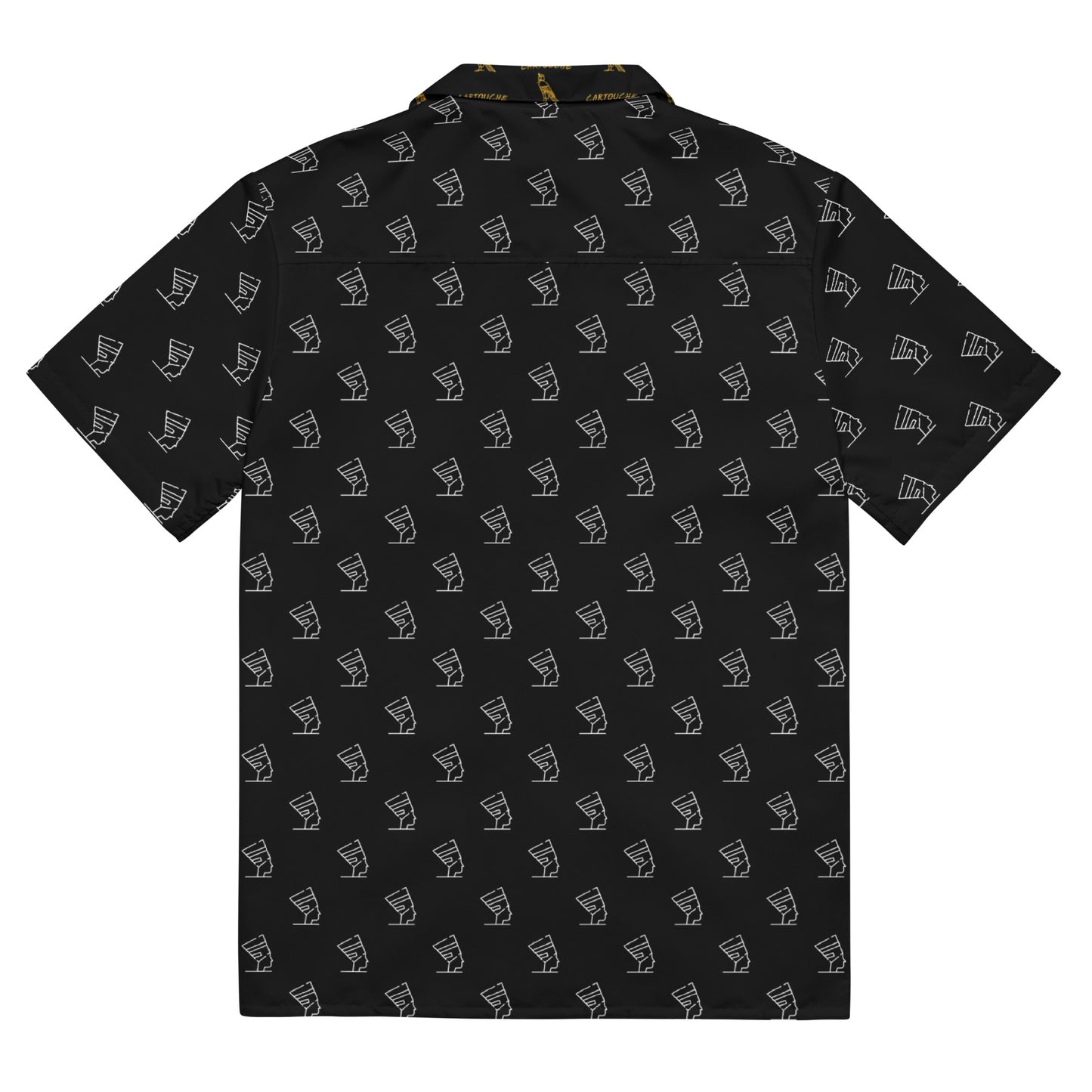 White Cleopatra Icons Pattern | Vacation Shirt (Black)