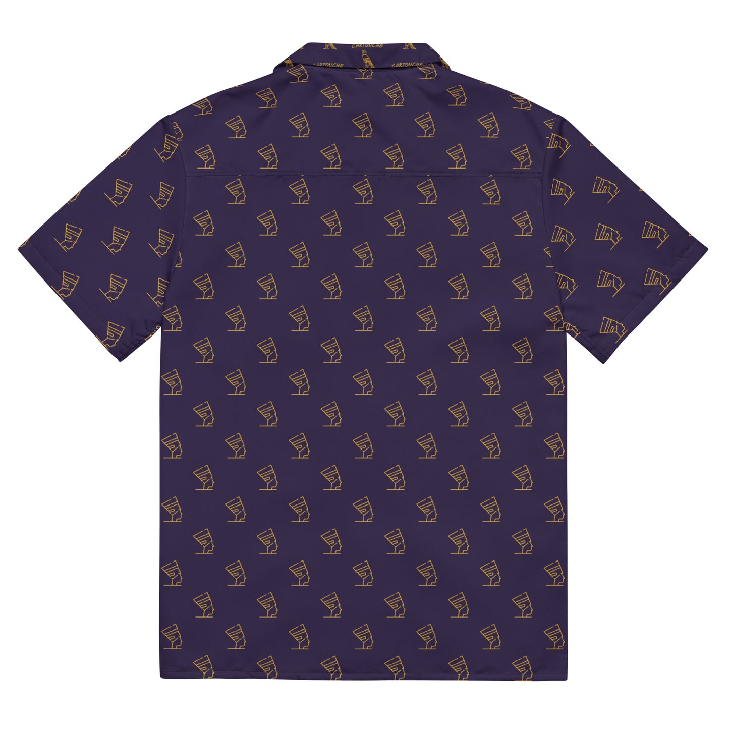 Gold Cleopatra Icons Pattern | Vacation Shirt (Navy)