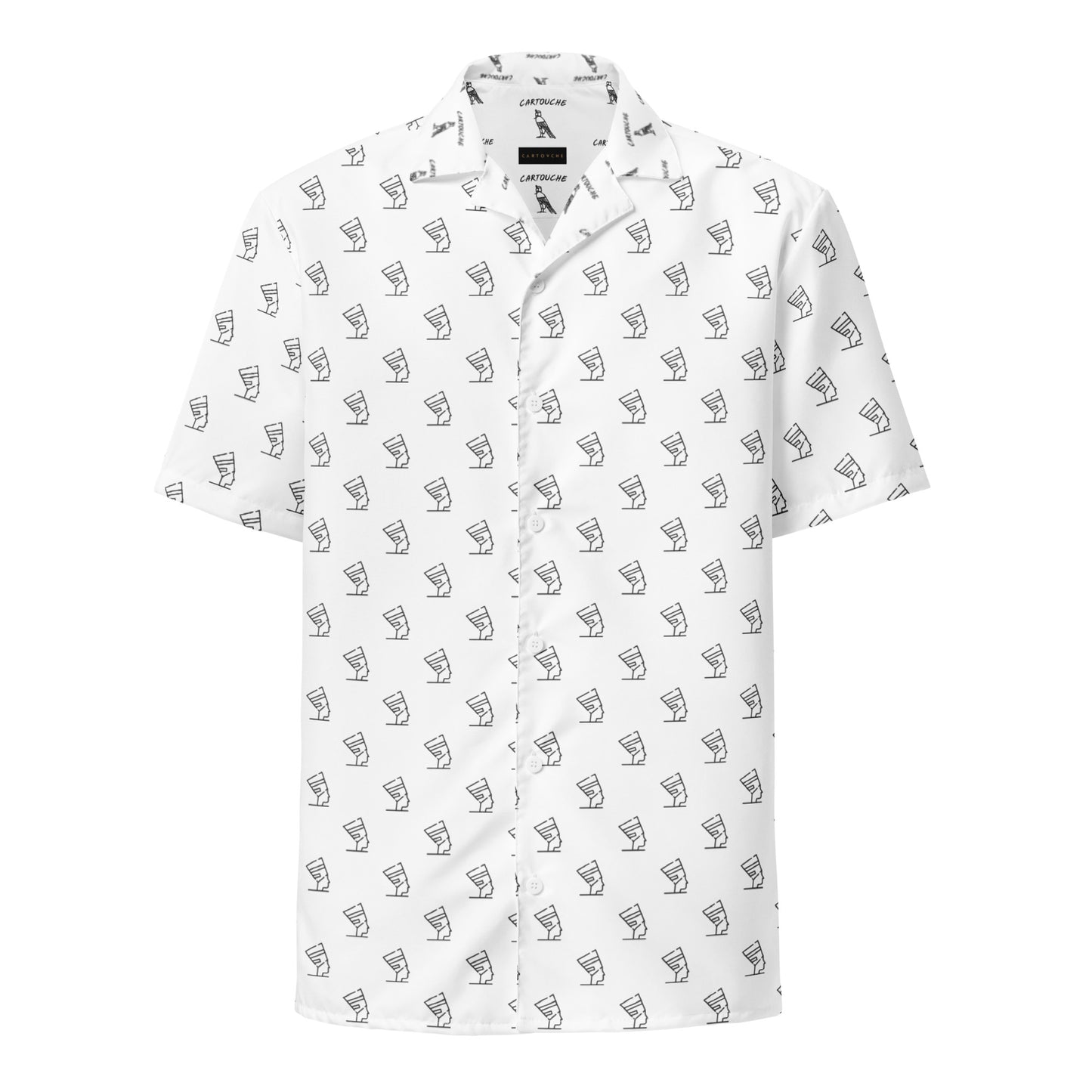 Black Cleopatra Icons Pattern | Vacation Shirt (White)